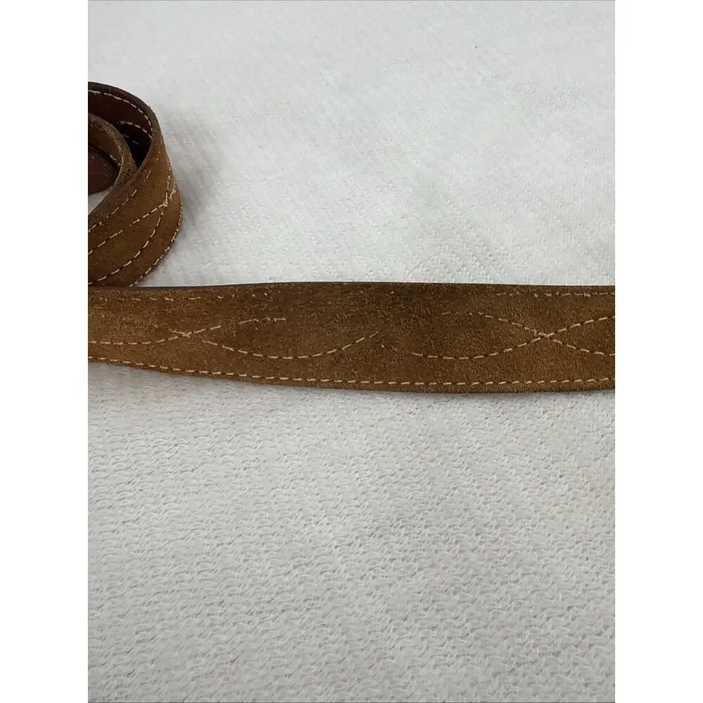 Vintage Justin 611N Leather Ranger Belt Gunslinger Figure 8 Stitch Roughout 38